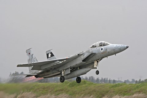 Framed F-15D Baz of the Israeli Air Force taking off from Tel Nof Air Base Print