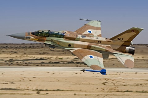 Framed F-16I Sufa of the Israeli Air Force taking off from Ramon Air Base Print