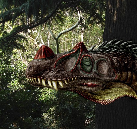 Framed Ceratosaurus magnicornis of the Late Jurassic Period Print