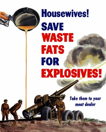 Framed Save Waste Fats for Explosives Print