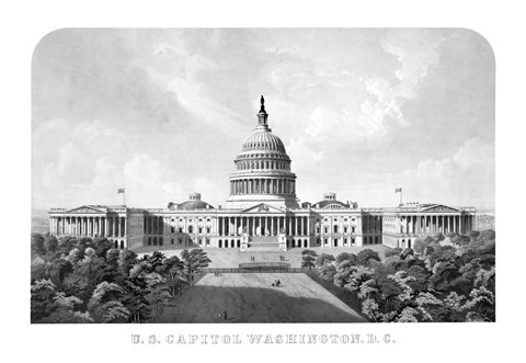 Framed United States Capitol Building Print