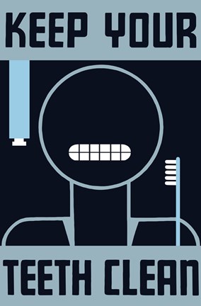 Framed Keep Your Teeth Clean Print