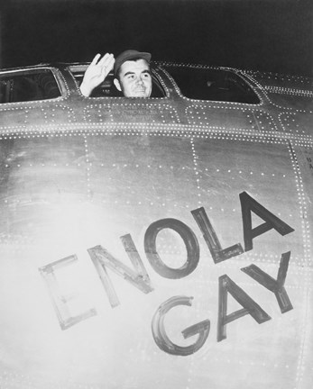 Framed Colonel Paul Tibbets on the Enola Gay Print