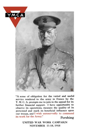 Framed General John Pershing, YMCA Print