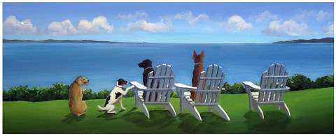 Framed Pups with a View Print