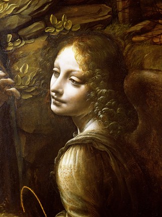 Framed Detail of the Angel, from The Virgin of the Rocks Print