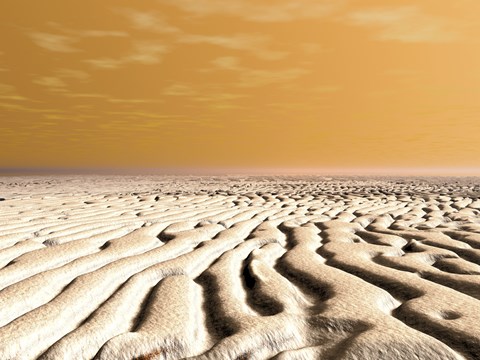 Framed Spring Sunrise Over the Surface of Mars' South Pole Print