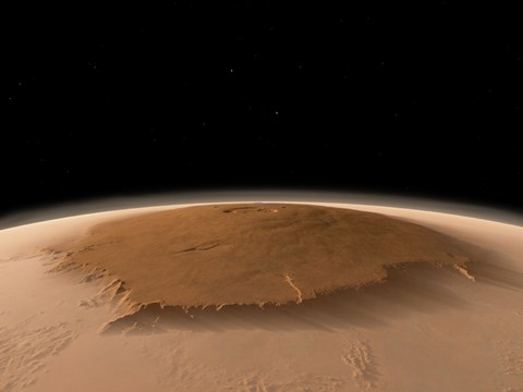 Framed Artist&#39;s Concept of the Northwest Side of the Olympus Mons volcano on Mars Print
