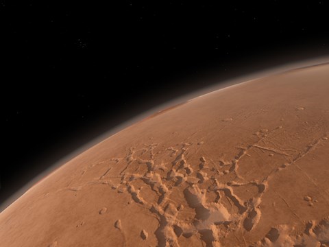 Framed Mars&#39; Valles Marineris is Host to the Largest Canyons in the Solar System Print