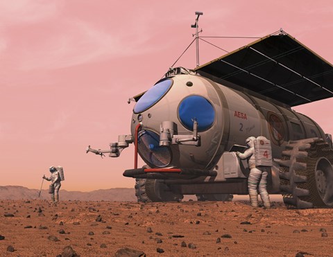 Framed Artist&#39;s Concept of How a Martian Motorhome Might be Realized Print