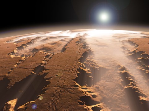 Framed Artist&#39;s Concept of the Valles Marineris Canyons on Mars Print