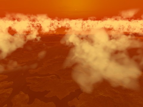 Framed Artist&#39;s concept of Methane Clouds over Titan&#39;s South Pole Print