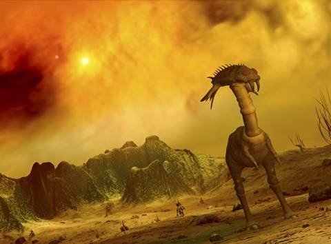 Framed Artist&#39;s Concept of an Alien Planet Print