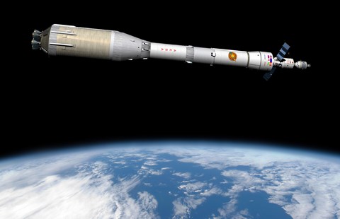 Framed Phobos Mission Rocket System Ready for Departure Print