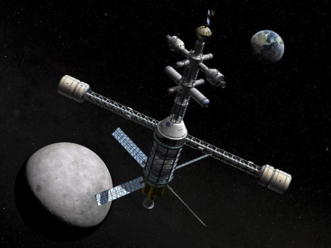 Framed Artist&#39;s Concept of a Lunar Cycler Print