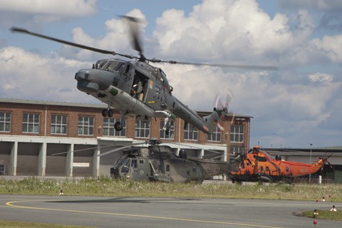 Framed Sea Lynx and Sea King Helicopters of the German Navy Print