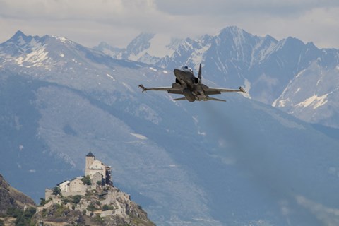 Framed Swiss Air Force F-5E Tigers Above Sion Air Base, Sion, Switzerland Print