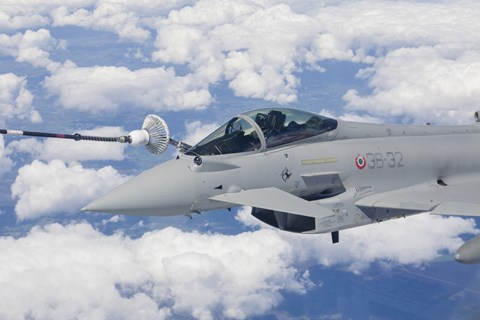 Framed Italian Air Force Eurocopter Typhoon Jet Refueling Print