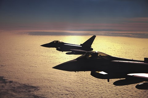 Framed Two German Air Force Eurofighter Typhoon&#39;s over France Print