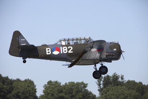 Framed T-6 Harvard Trainer of the Dutch Air Force Historic Flight Team Print
