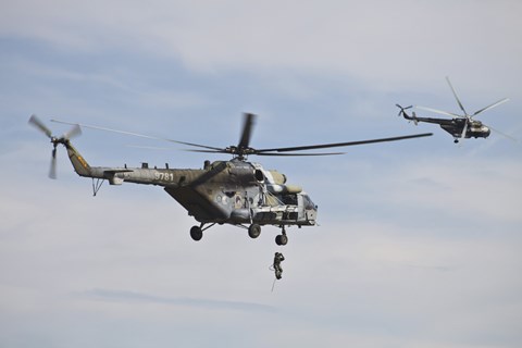 Framed Czech Air Force Mi-171 Hips Training for Service Print
