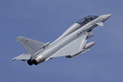 Framed German Air Force Eurofighter Typhoon in Flight Over Germany Print