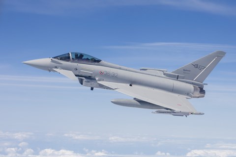 Framed Italian Air Force Eurocopter Typhoon Jet Print