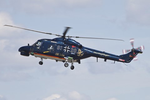 Framed Sea Lynx Helicopter of the German Navy with 100th Anniversary Markings Print