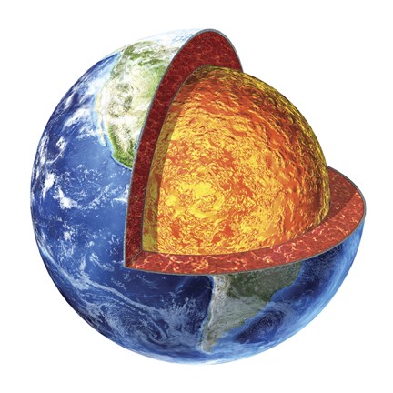 Framed Cross section of Planet Earth Showing the Lower Mantle Print