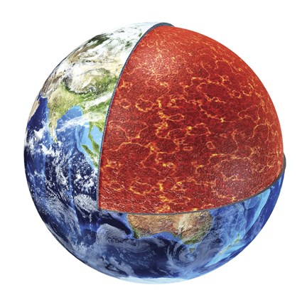 Framed Cross Section of Planet Earth Showing the Upper Mantle Print