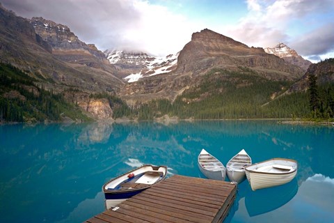 Framed British Columbia, Yoho NP, Boats on Lake Ohara Print
