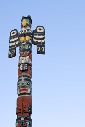 Framed Totem Pole, Royal BC Museum, Victoria British Columbia Print