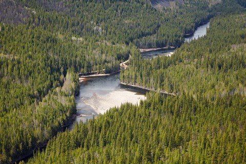 Framed Clearwater River and Valley, Wells Gray, British Columbia Print