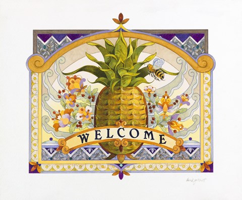 Framed Welcome Pineapple Print