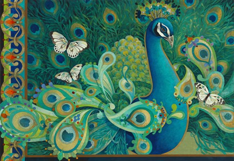 Framed Paisley Peacock Print