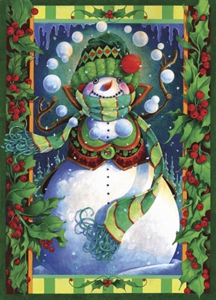 Framed Snowman Print