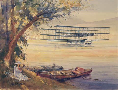 Framed Italian Designer Caproni's Design for a Transatlantic Passenger Plane Print