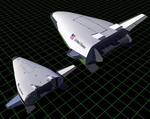 Framed Artist&#39;s Concept Showing the Relative Sizes of the X-33 and VentureStar Print
