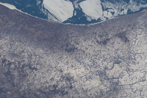 Framed Satellite View of South Bend, Indiana Print