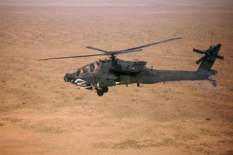 Framed AH-64D Apache Longbow Fires a Hydra Rocket over Northern Iraq Print