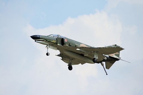Framed F-4 Phantom in Flight over Houston, Texas Print