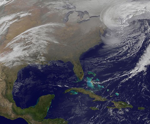 Framed Two Low Pressure Systems Merge Together and form a Giant Nor&#39;easter Print