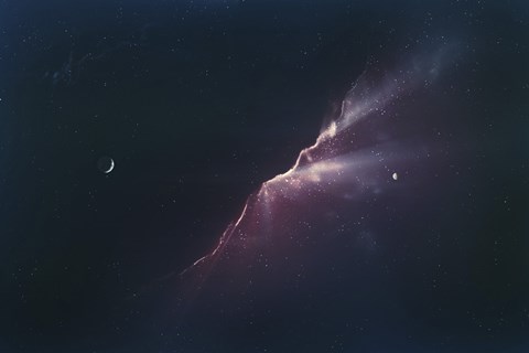 Framed Rays of Light from a Newborn Nebula Print