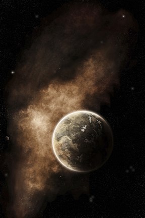 Framed Planet Full of Massive Mountain Chains and Vast Deserts Print