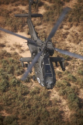 Framed AH-64D Apache Flying over Northern Iraq Print