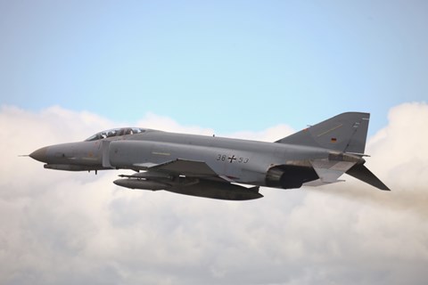 Framed German F-4F Phantom in flight over Wittmund, Germany Print