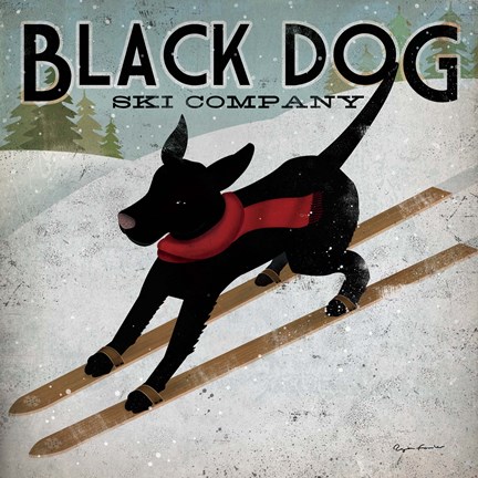 Framed Black Dog Ski Co. Print