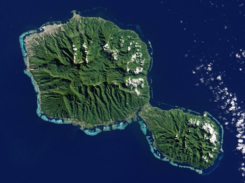 Framed Satellite View of Tahiti Print