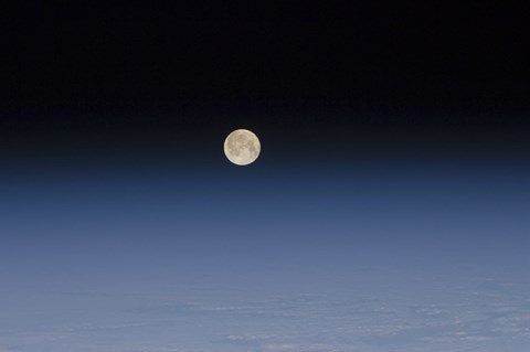 Framed Atmosphere of the Moon and Earth Print