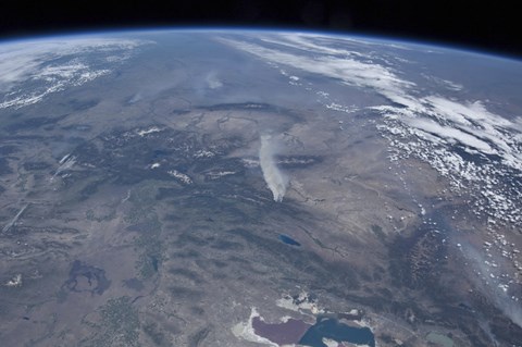 Framed View from Space of the Wild fires in the Western and Southwestern United States Print